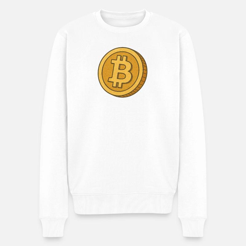 Bitcoin_als_comic - Pull Premium bio Homme - blanc