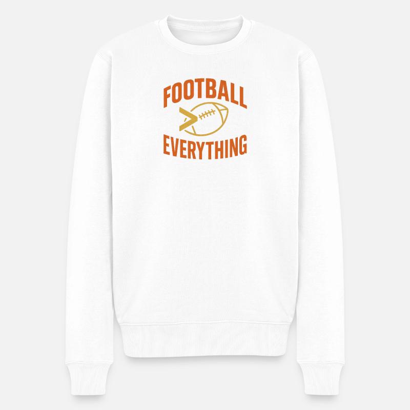 Football Everything - Retro Design - Männer Premium Bio Pullover - Weiß