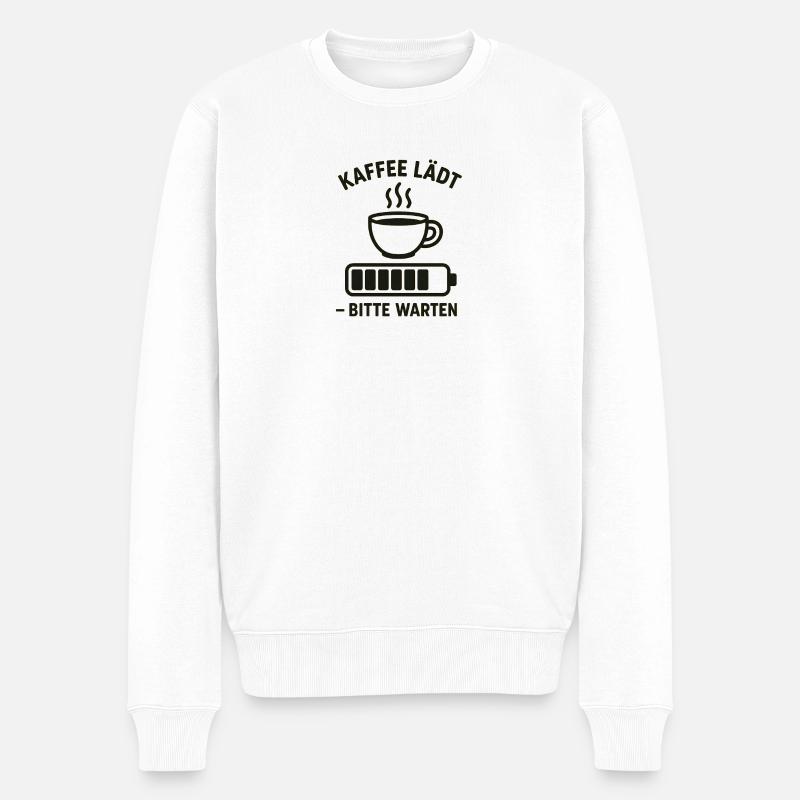 Kaffee lädt – bitte warten - Männer Premium Bio Pullover - Weiß
