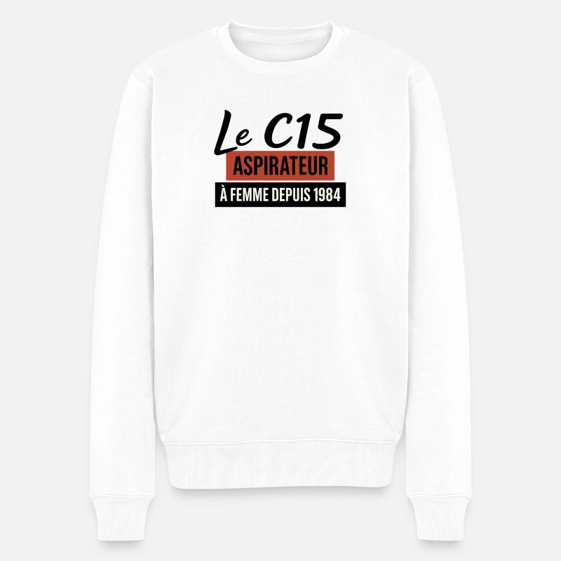 C15 - Männer Premium Bio Pullover - Weiß