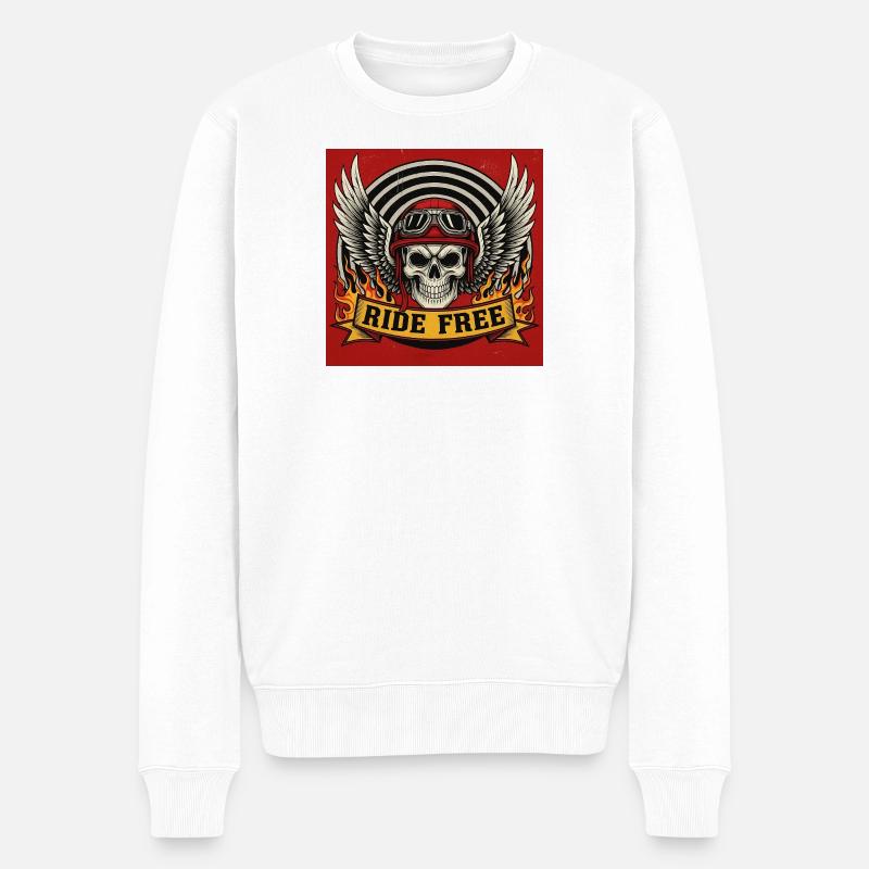 Ride Free - Männer Premium Bio Pullover - Weiß