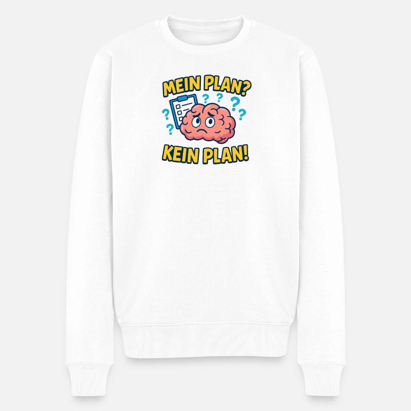 Gedankenchaos Motiv - Männer Premium Bio Pullover - Weiß