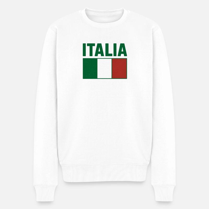 Italia - Männer Premium Bio Pullover - Weiß