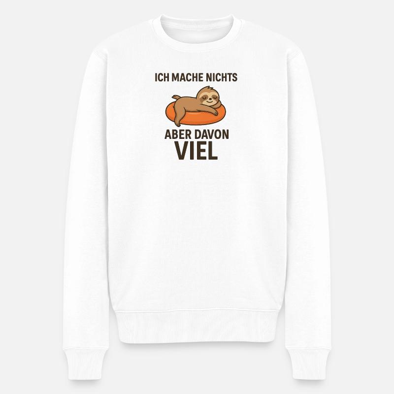 Leger schläft auf Orangenschwamm - Männer Premium Bio Pullover - Weiß