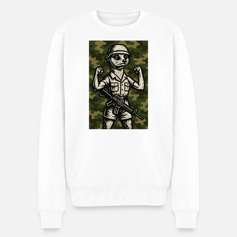 erdmännchen comic helden - Männer Premium Bio Pullover - Weiß