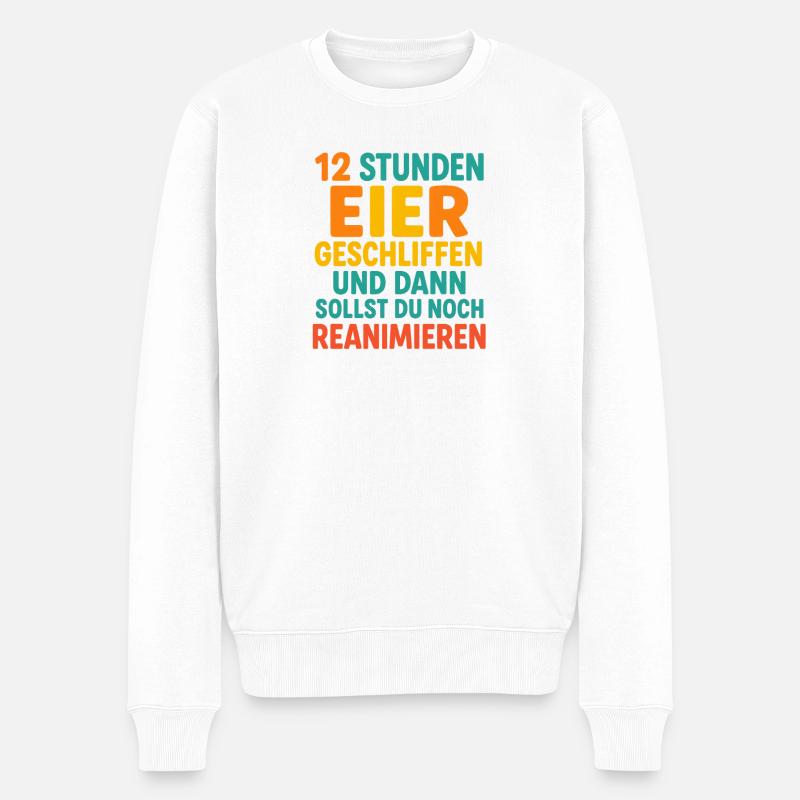 12 heures de service - Pull Premium bio Homme - blanc