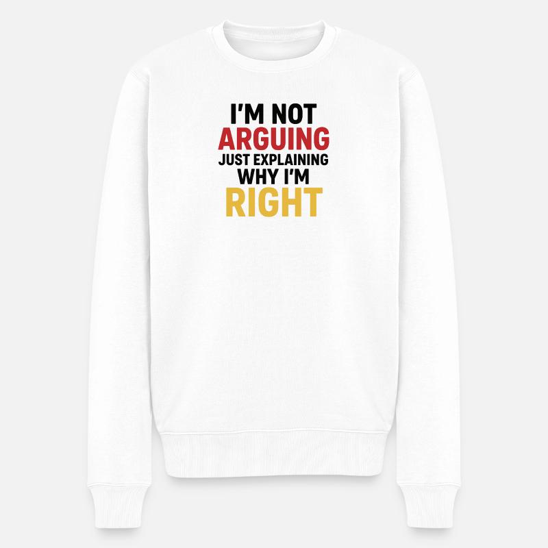 Selbstausdruck Humor Design - Männer Premium Bio Pullover - Weiß