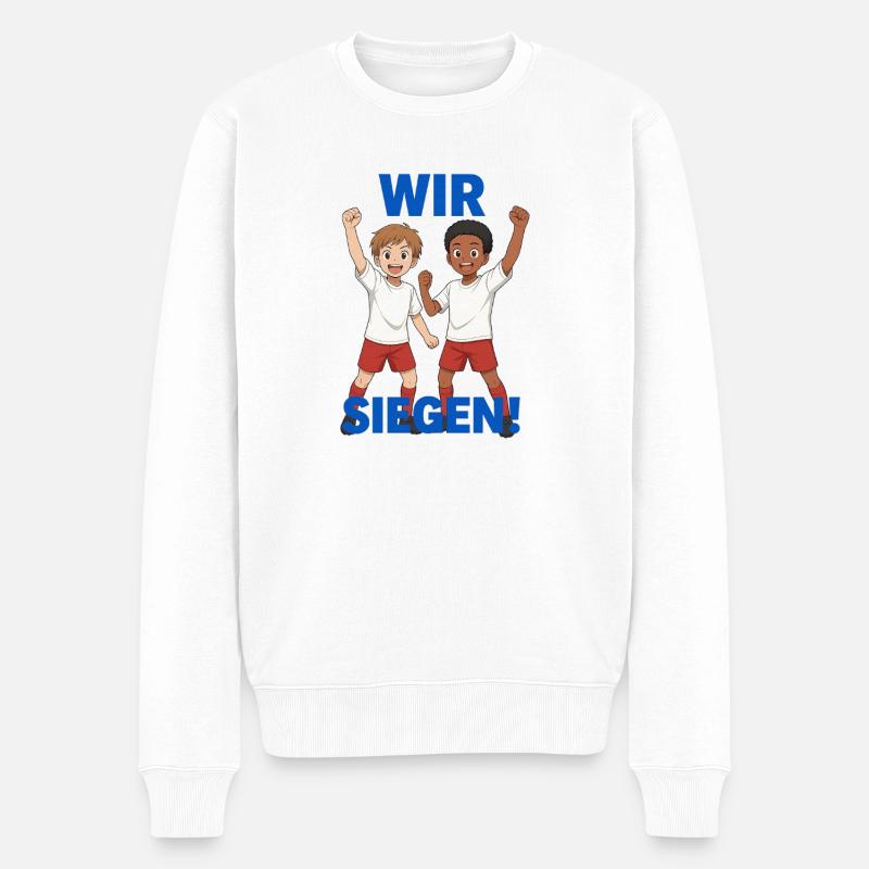 Gemeinschaftsgeist Kinder Design - Männer Premium Bio Pullover - Weiß