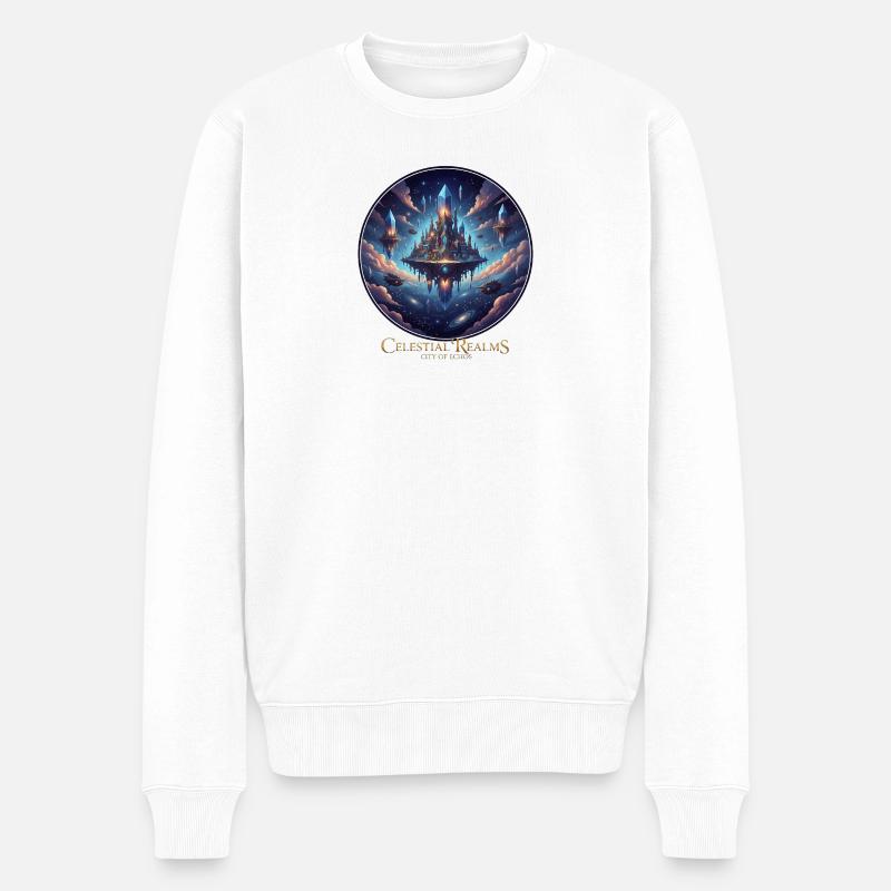 Château céleste dans l'espace - Pull Premium bio Homme - blanc