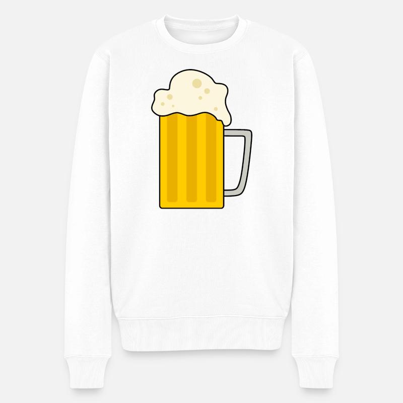 Schaumiger Bierkrug Illustration - Männer Premium Bio Pullover - Weiß