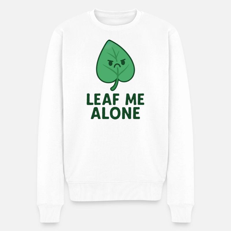 Leaf me allone - Männer Premium Bio Pullover - Weiß