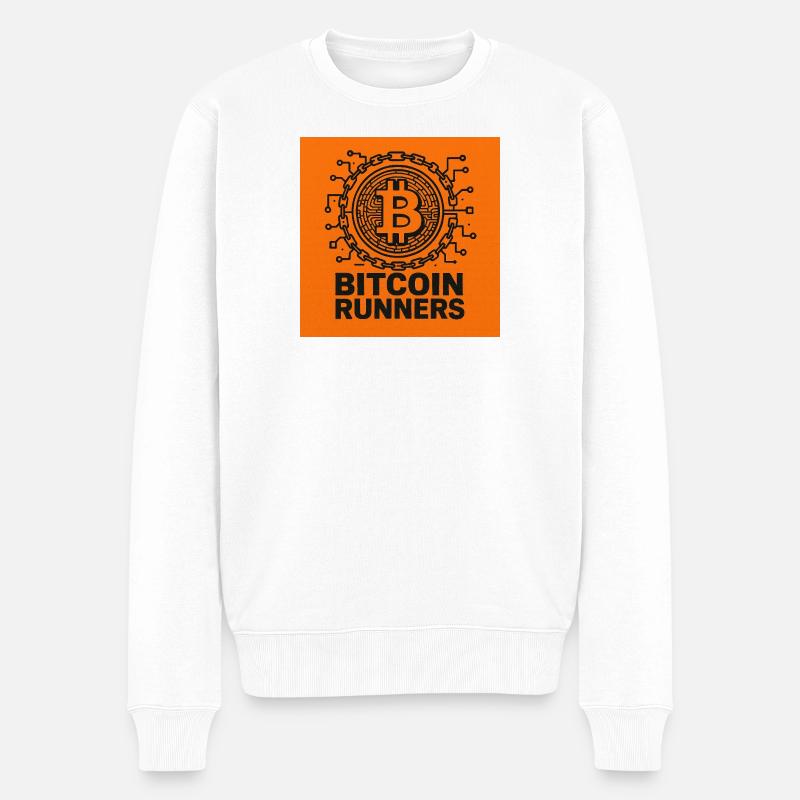 BITCOINRUNNERS - Pull Premium bio Homme - blanc