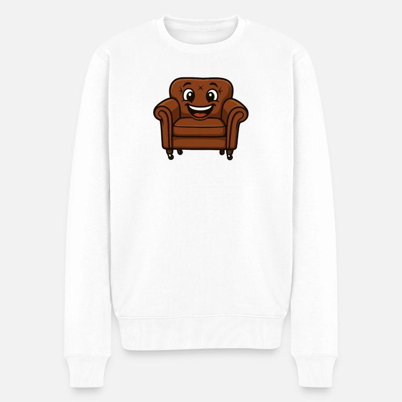 Couchi lacht - Männer Premium Bio Pullover - Weiß