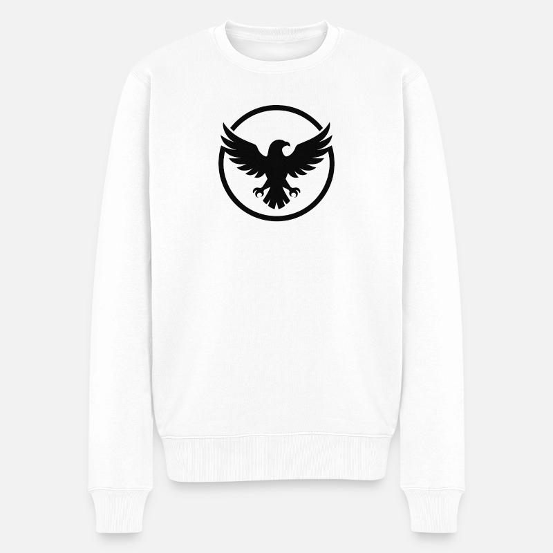 Eagle-Emblem - Männer Premium Bio Pullover - Weiß