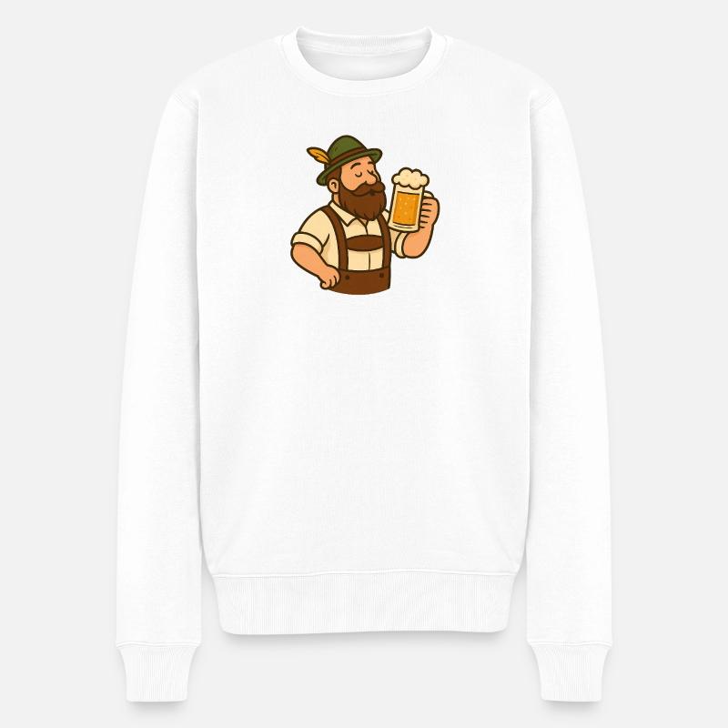 Bayerischer Biergarten–Motiv - Männer Premium Bio Pullover - Weiß