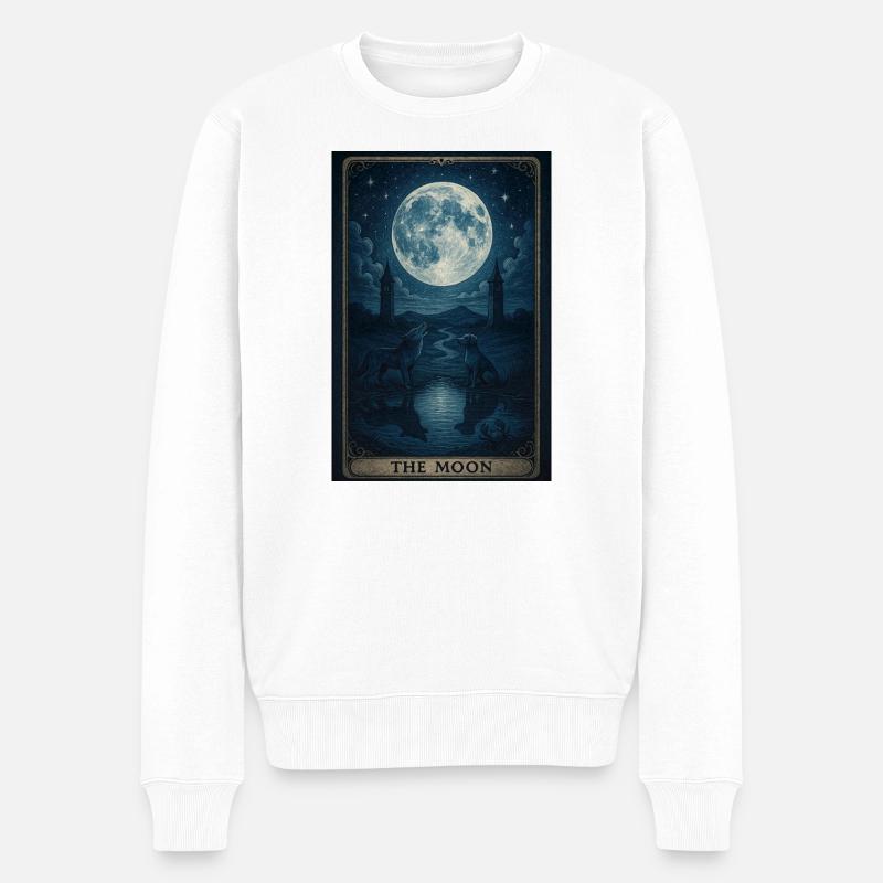 Tarot XVIII "Der Mond" - Männer Premium Bio Pullover - Weiß