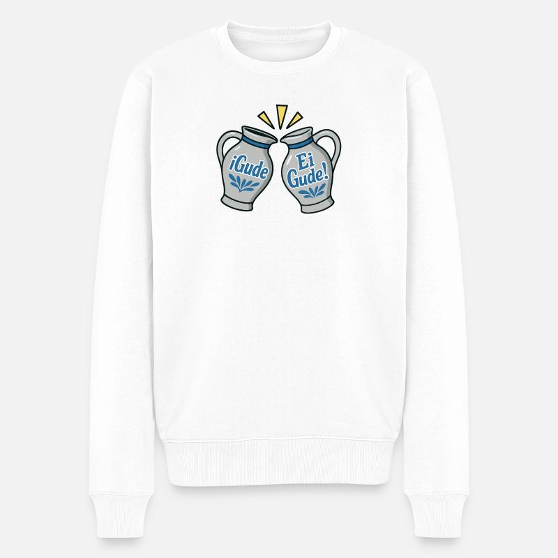iGude-vs-Ei-Gude - Männer Premium Bio Pullover - Weiß