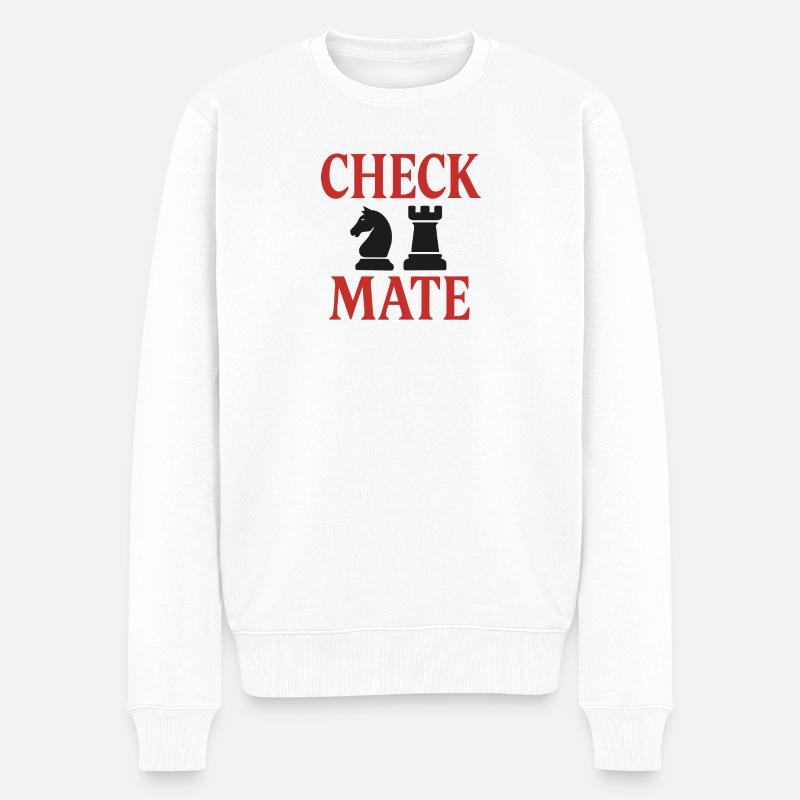 Schachliebhaber Motiv Design - Männer Premium Bio Pullover - Weiß