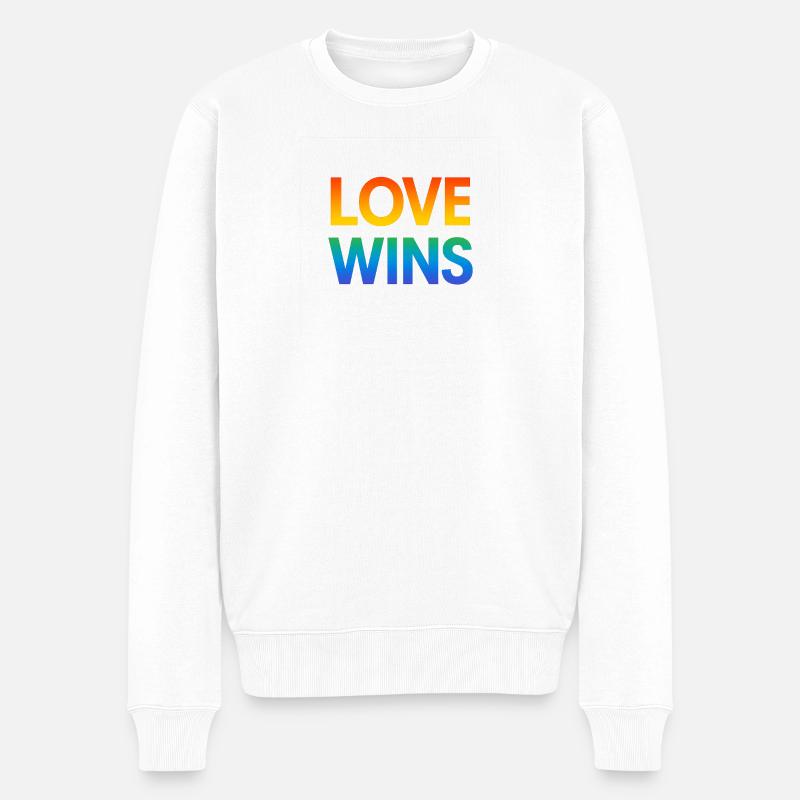 Fierté Arc-en-ciel Amour Égalité Diversité Queer - Pull Premium bio Homme - blanc