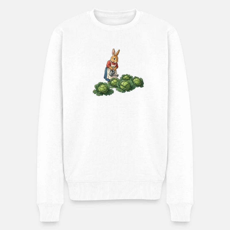 Lapine Jardinière Prend Soin Des Choux - Pull Premium bio Homme - blanc