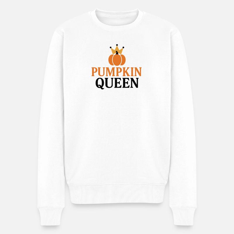 Kürbis Königinnen Design - Männer Premium Bio Pullover - Weiß