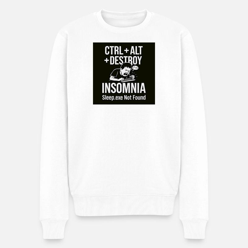 Insomnia Meme Grafik T-Shirt - Männer Premium Bio Pullover - Weiß