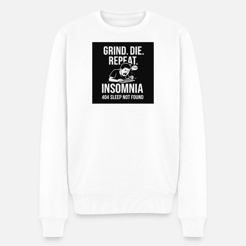 Motivierendes Schlafversagens-Design - Männer Premium Bio Pullover - Weiß