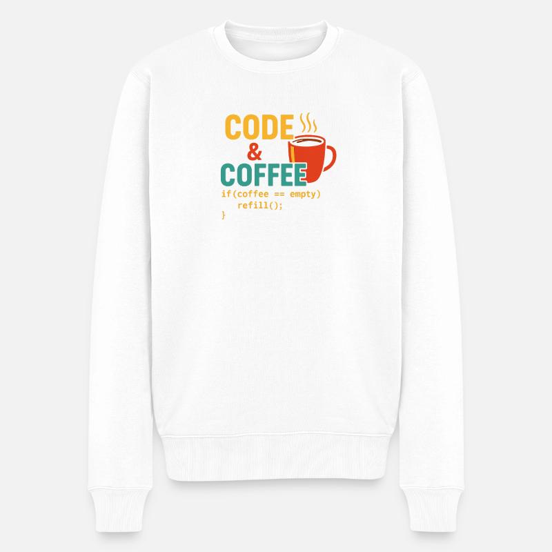Code et café - Pull Premium bio Homme - blanc
