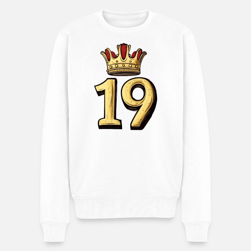 Couronne numéro 19 - Pull Premium bio Homme - blanc