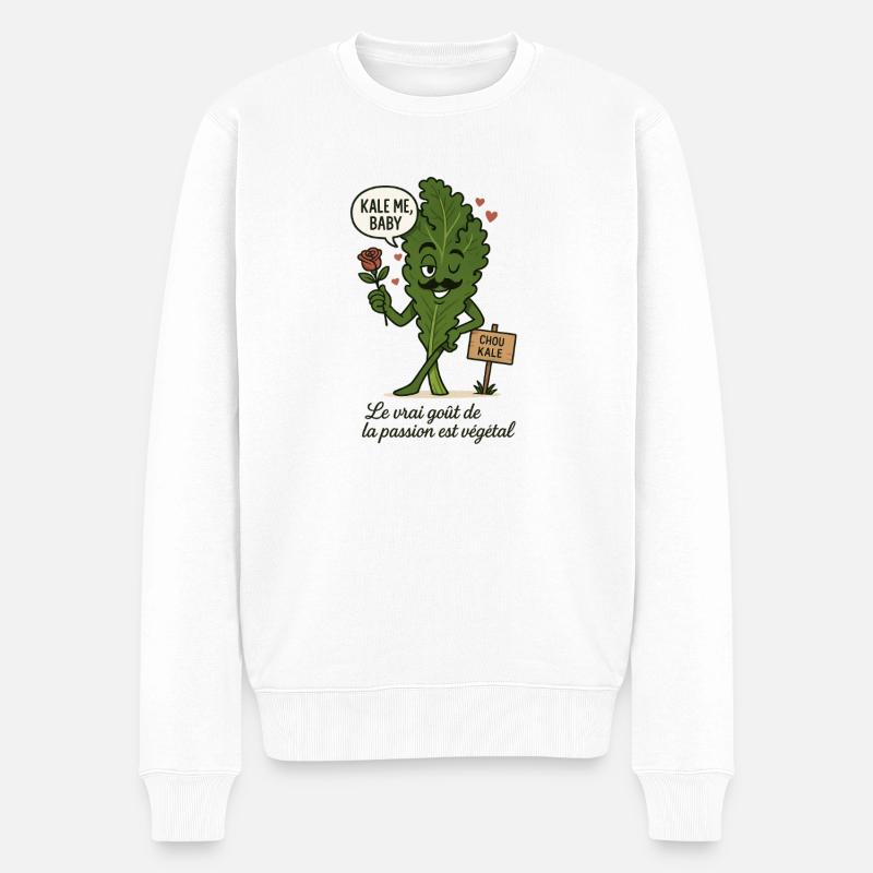 Grünkohl mich Baby - Männer Premium Bio Pullover - Weiß