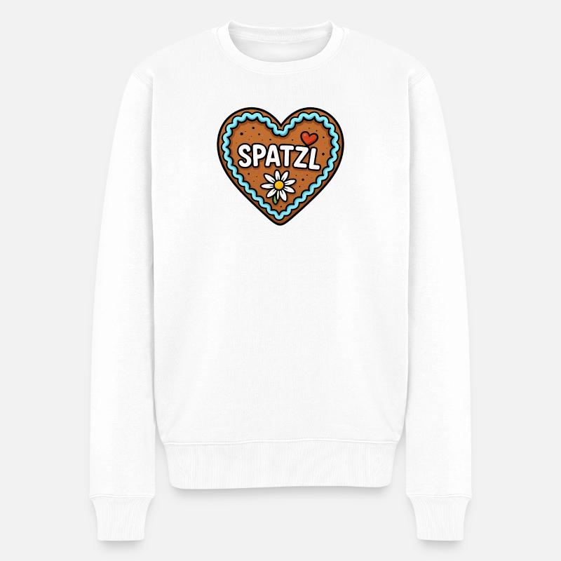 SPATZL  - Männer Premium Bio Pullover - Weiß