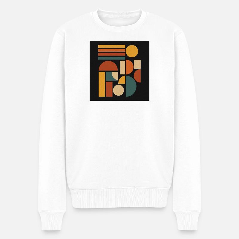 Geometrische Farbformen Retro - Männer Premium Bio Pullover - Weiß