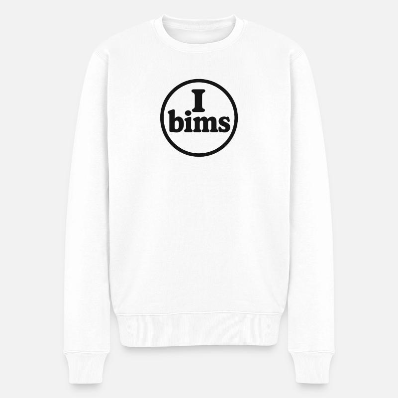 I_bims - Männer Premium Bio Pullover - Weiß