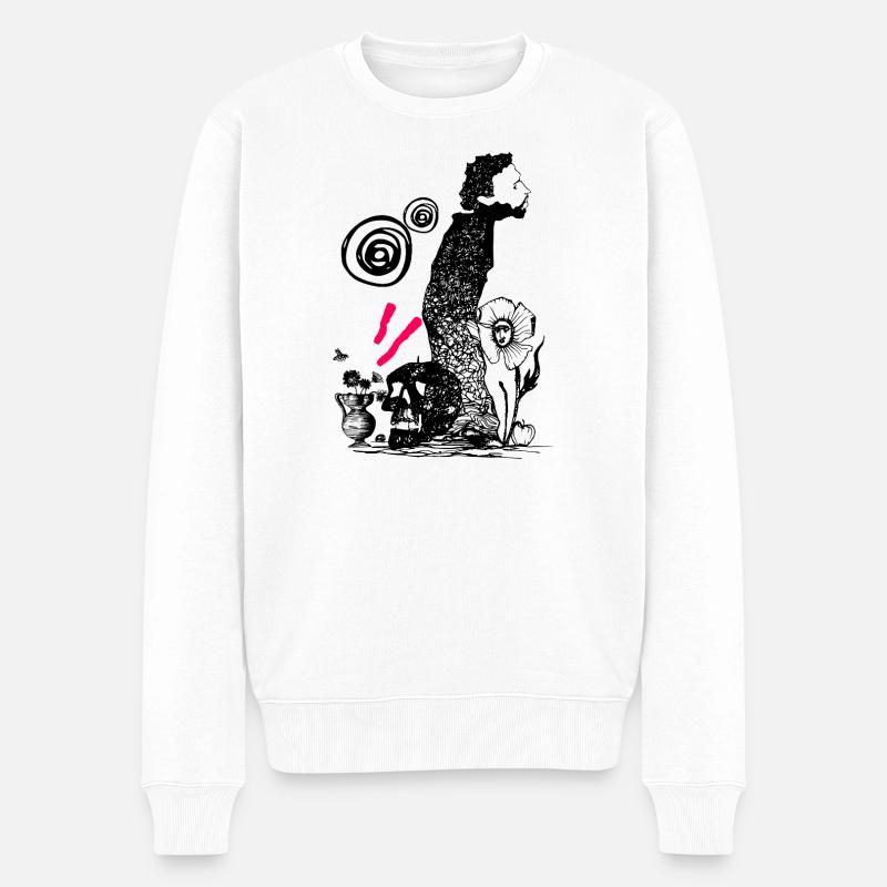 DER REISENDE - Männer Premium Bio Pullover - Weiß