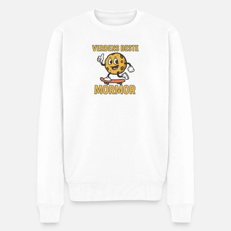 Der weltbeste Oma-Skater-Cookie - Männer Premium Bio Pullover - Weiß