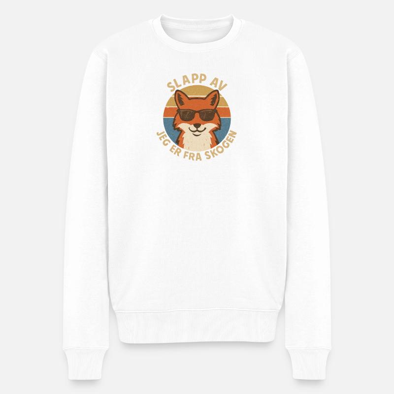 Entspann dich, Fuchs - Männer Premium Bio Pullover - Weiß