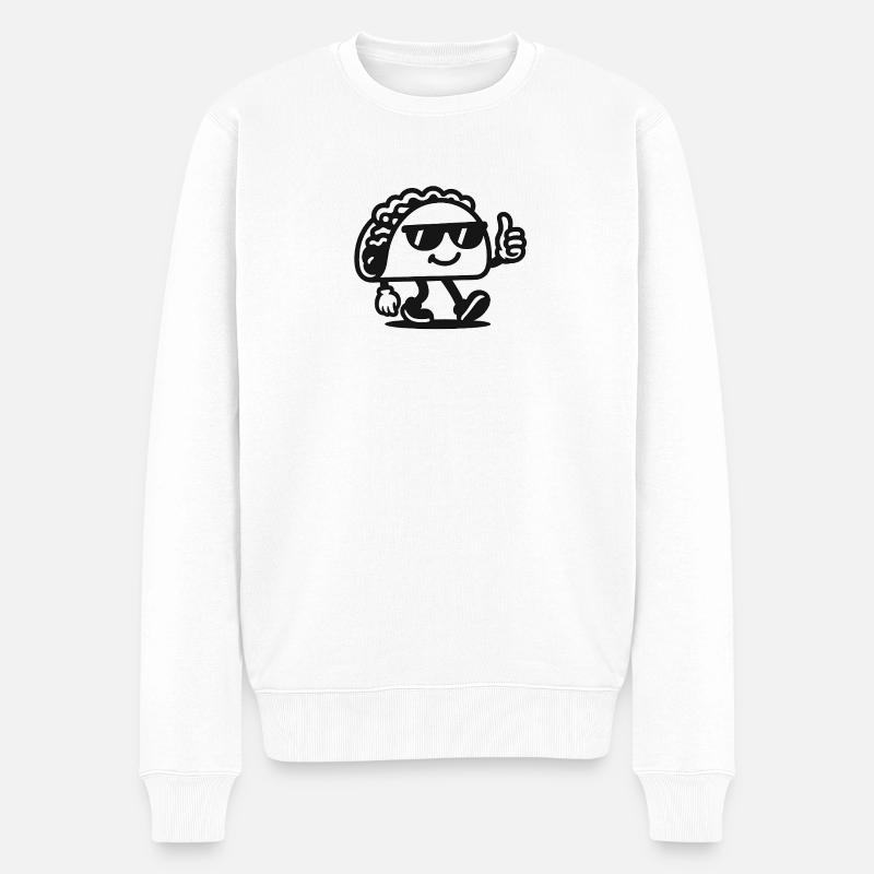 Sonnenbrillen Taco Mascot - Männer Premium Bio Pullover - Weiß