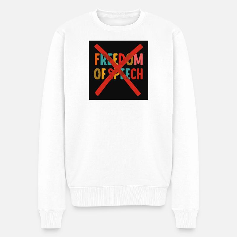 Meinungsfreiheit - Männer Premium Bio Pullover - Weiß