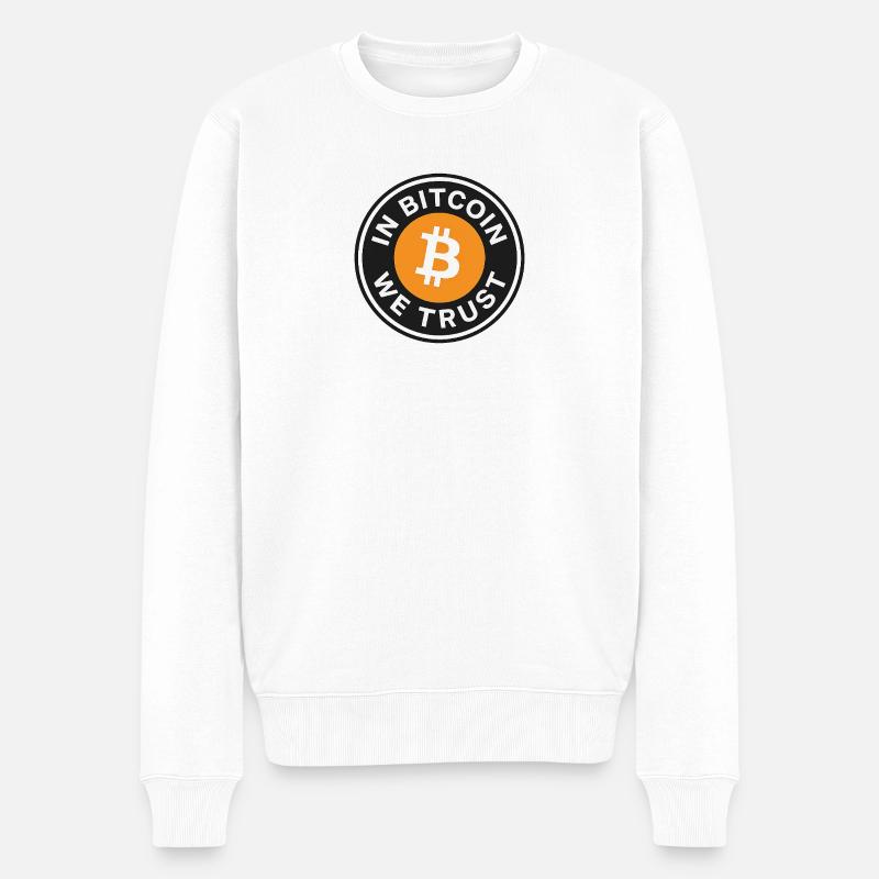 In Bitcoin we trust - Männer Premium Bio Pullover - Weiß