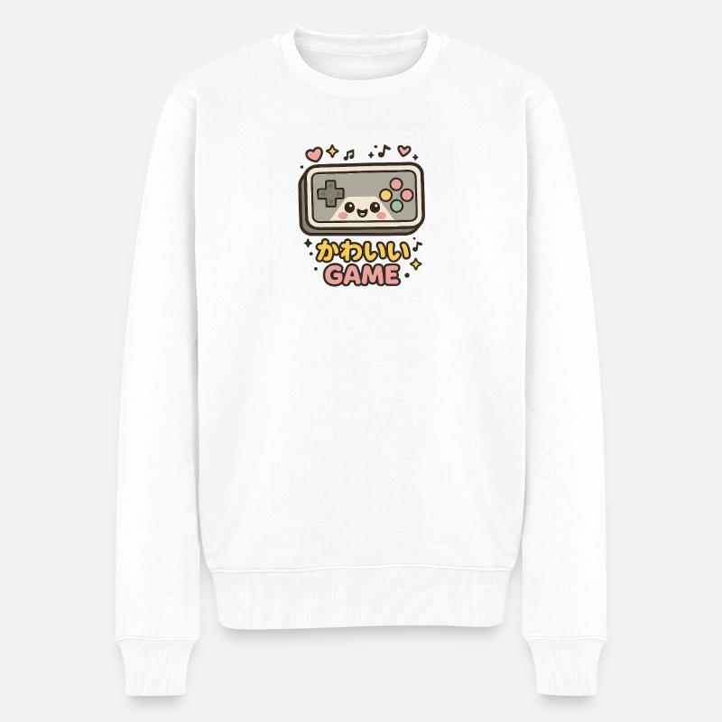 Kawaii Spielcontroller Illustration - Männer Premium Bio Pullover - Weiß