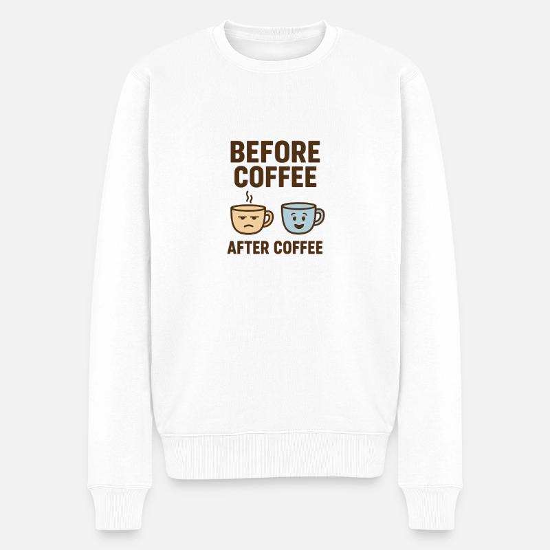 avant le café après le café - Pull Premium bio Homme - blanc