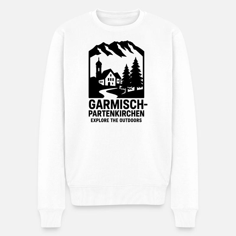 Garmisch Partenkirchen - Männer Premium Bio Pullover - Weiß