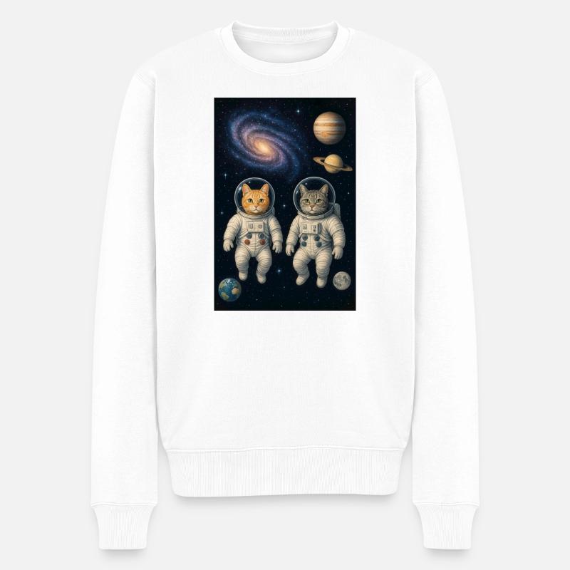 Katzen - Männer Premium Bio Pullover - Weiß