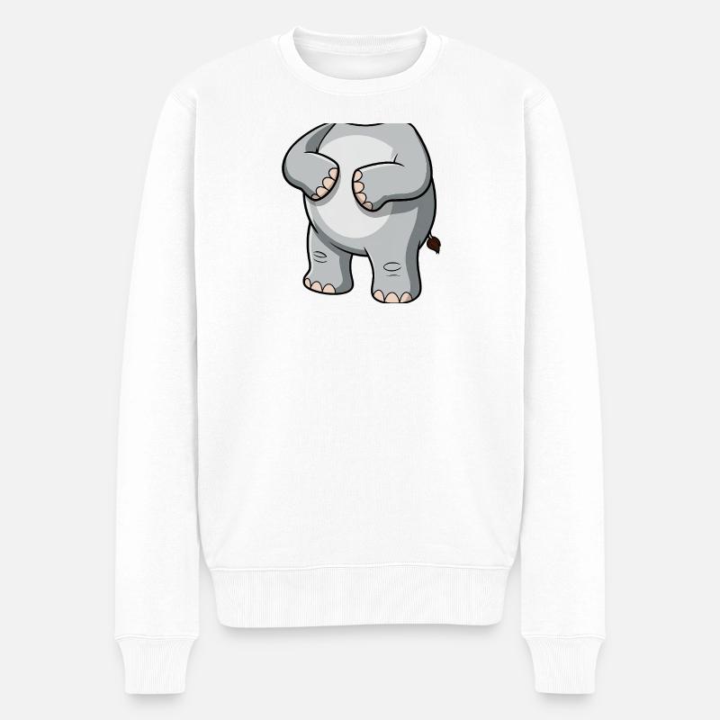 Elefant Humor Kostüm - Männer Premium Bio Pullover - Weiß