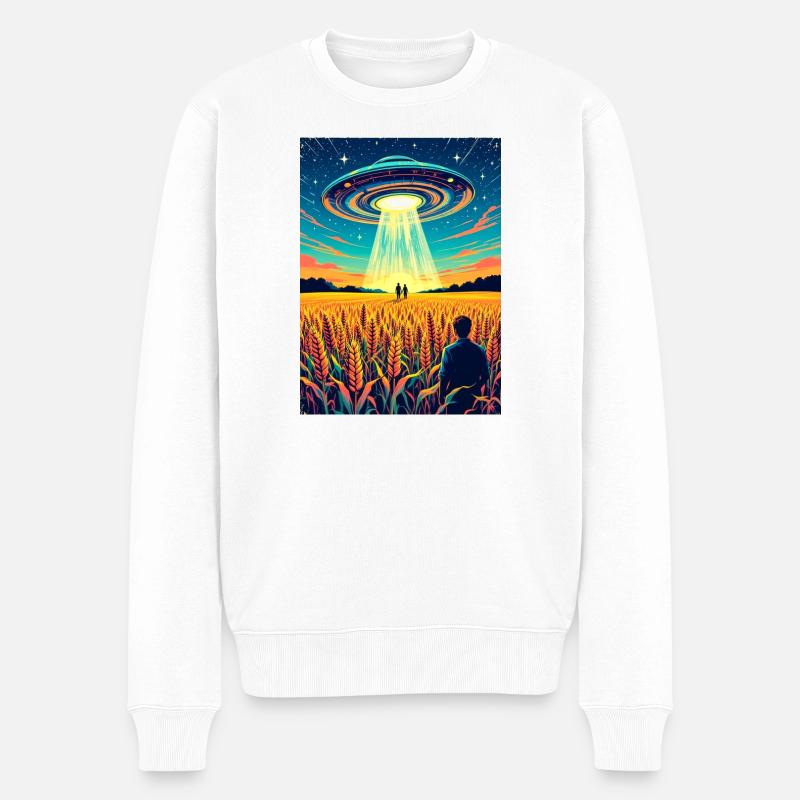 Crop Circles – Message sur le terrain - Pull Premium bio Homme - blanc