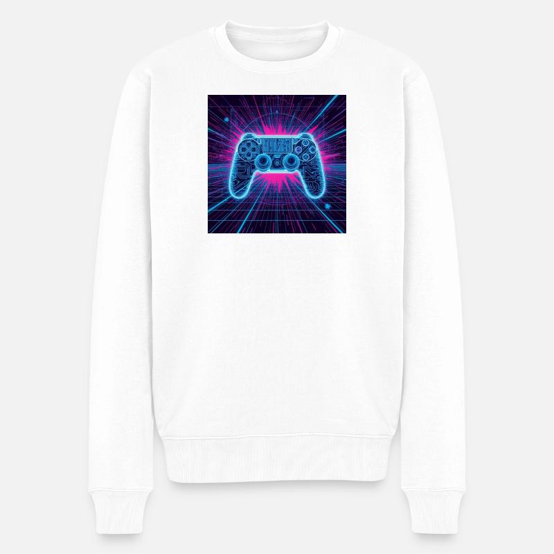 Neon Gaming Universe - Männer Premium Bio Pullover - Weiß
