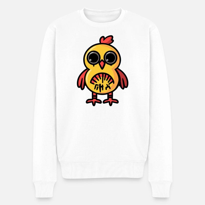 Huhn Halloween Zombie - Männer Premium Bio Pullover - Weiß