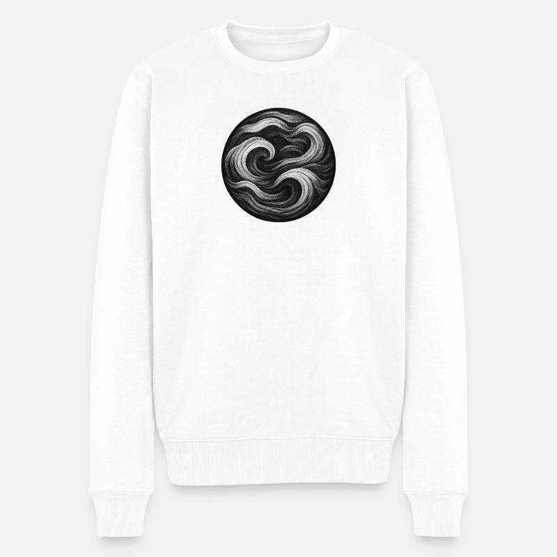Tourbillon Noir et Blanc - Pull Premium bio Homme - blanc