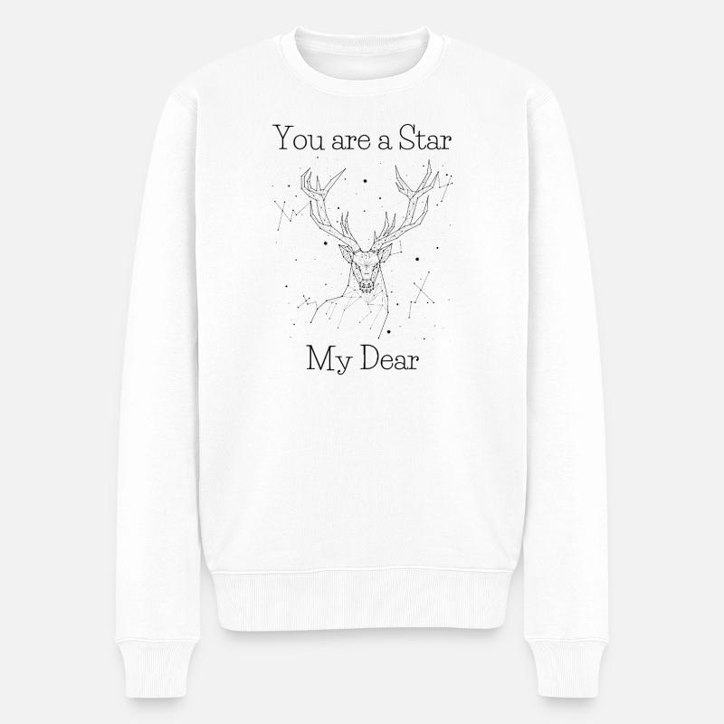 Du bist ein Stern meine lieben Cerf Sternenkonstellationen - Männer Premium Bio Pullover - Weiß