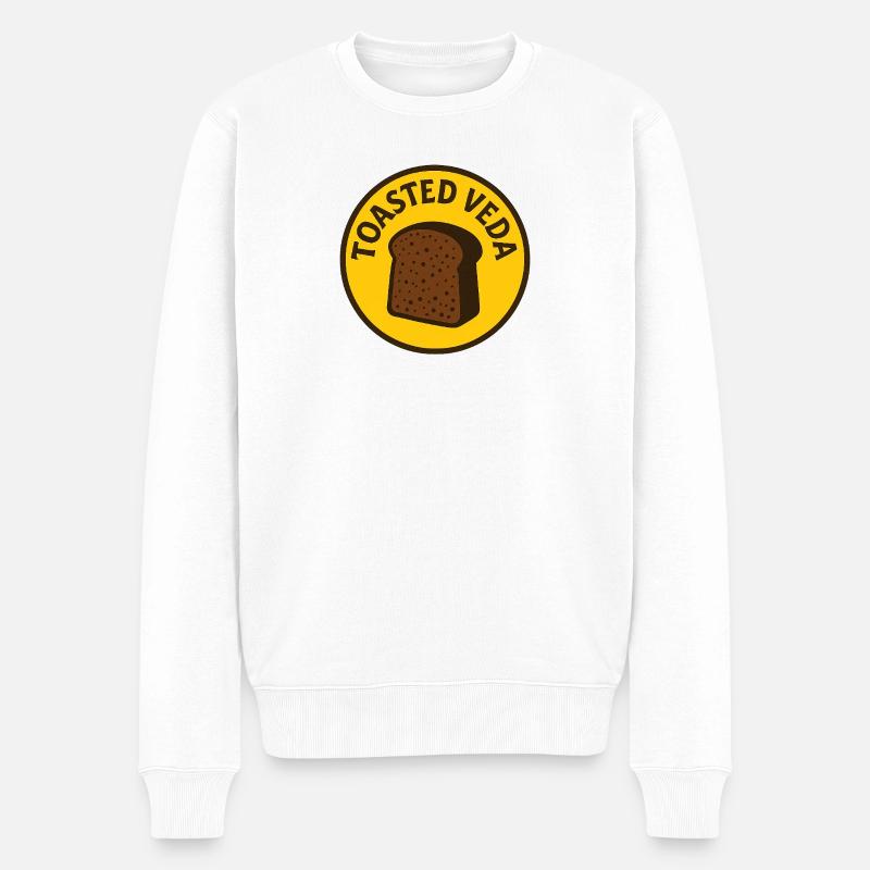 Abzeichen für geröstetes Vedabrot - Männer Premium Bio Pullover - Weiß
